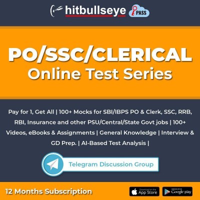 Hitbullseye Bank/PO/SSC Online Test Series (Big Bull Key-E-mail-Delivery) 12 Months Subscription @Steal Price(Product Key)