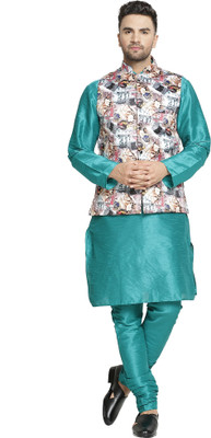 B BEN Men Kurta Churidar Ethnic Jacket Set