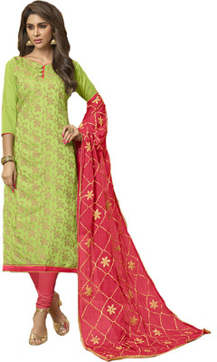 Polly Trends Cotton Silk Blend Embellished Salwar Suit Material(Unstitched)