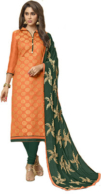 Polly Trends Cotton Silk Blend Embellished Salwar Suit Material(Unstitched)