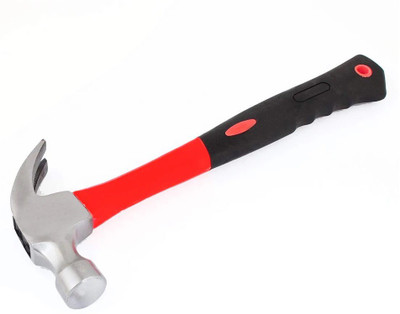 GSK Cut Multi Utility Fibreglass Handle Rubber Grip and Shock Proof Curved Claw Hammer(0.25 kg)