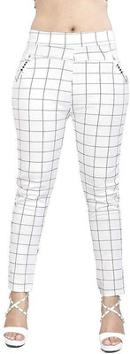 Aaviha White Jegging(Checkered)