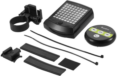 Nema 64 LED, 9 Signal Pattern Bike Warning 1 Taillight with Wireless Remote Control LED Front Rear Light Combo(Black)