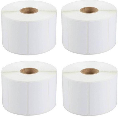 youtech Round Corner Labels In Roll, Permanent Self Adhesive Paper Label(White)