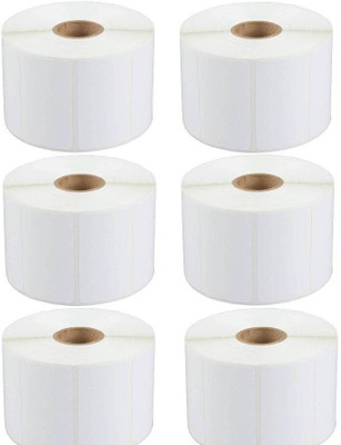 youlogic 50MMX25MM Barcode Label 1''up Self-adhesive Paper Label (White) 1ROLL 2000 LABELS Pack of 6 Roll cromo Paper Label(White)