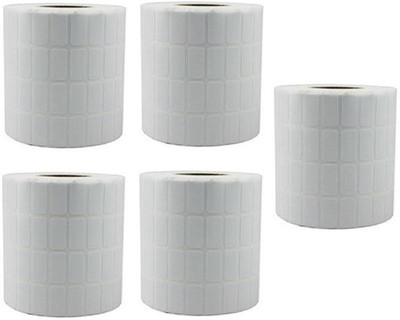 youtech 25MMX14MM (1 inch X0.55 inch) Barcode Label Self-adhesive Paper Label (White) 1ROLL 8000 LABELS set of 5 Roll Labels In Roll, Permanent Self Adhesive Paper Label(White)