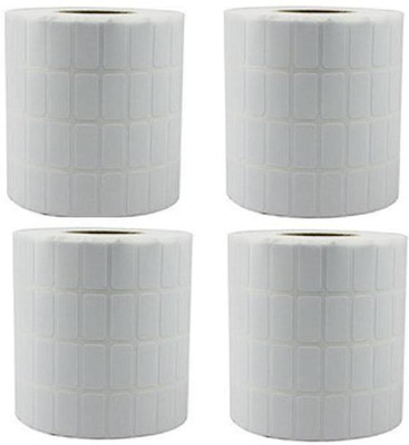 youtech 25MMX14MM (1 inch X0.55 inch) Barcode Label Self-adhesive Paper Label (White) 1ROLL 8000 LABELS set of 4 Roll Permanent Self Adhesive Paper Label(White)