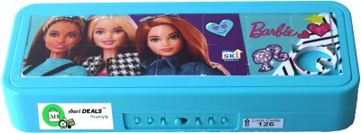 AneriDEALS 3 Barbie Art Plastic Pencil Box(Set of 4, Blue)