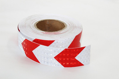Laps of Luxury GD754 DC Arrow shape Tape 50.8 mm x 3.65 m Red, Silver Reflective Tape(Pack of 1)