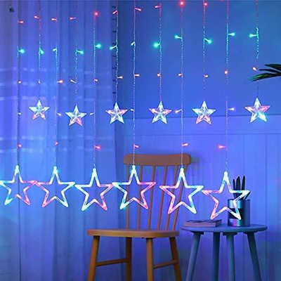 iWin 12 LEDs 2.49 m Multicolor Flickering Star Rice Lights(Pack of 2)