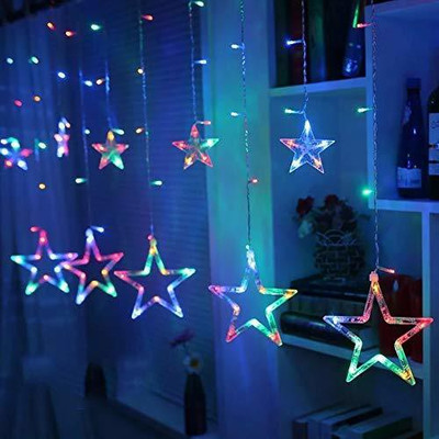 InfraHive 12 LEDs 2.49 m Multicolor Flickering, Steady Star Rice Lights(Pack of 1)