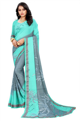 Kanooda Prints Printed Daily Wear Georgette Saree(Multicolor)
