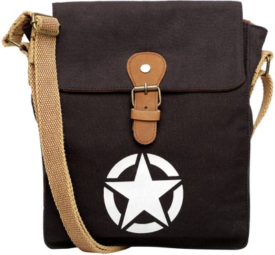 The House of Tara Black Sling Bag Canvas Star Sling Bag