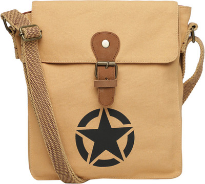 The House of Tara Beige Sling Bag Canvas Star Sling Bag