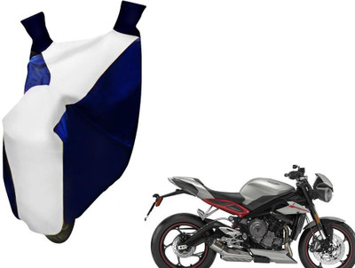 WolkomHome Two Wheeler Cover for Triumph(Blue, White)