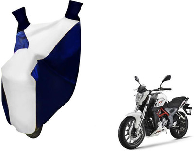 WolkomHome Two Wheeler Cover for DSK Benelli(TNT 25, Blue, White)