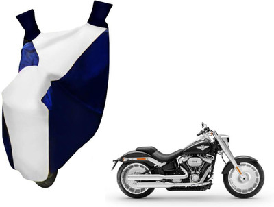 WolkomHome Two Wheeler Cover for Harley Davidson(Blue, White)
