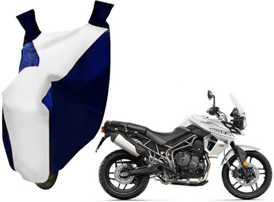 WolkomHome Two Wheeler Cover for Triumph(Tiger 800 XR, Blue, White)
