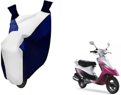 WolkomHome Two Wheeler Cover for TVS(Scooty Streak, Blue, White)