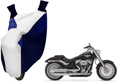 WolkomHome Two Wheeler Cover for Harley Davidson(Blue, White)