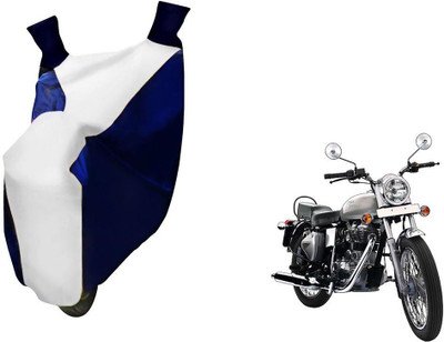 WolkomHome Two Wheeler Cover for Royal Enfield(Electric Optima, Blue, White)