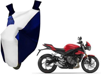 WolkomHome Two Wheeler Cover for Triumph(Blue, White)