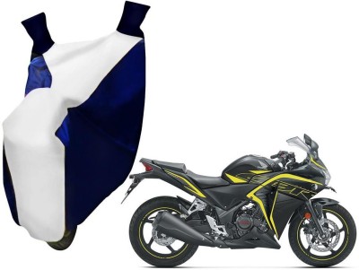 WolkomHome Two Wheeler Cover for Honda(CBR 250R, Blue, White)