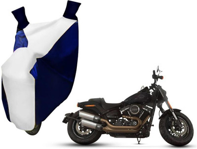 WolkomHome Two Wheeler Cover for Harley Davidson(Bobber 350, Blue, White)