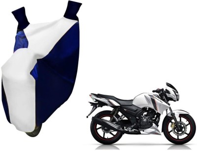 WolkomHome Two Wheeler Cover for TVS(Apache RTR 160, Blue, White)