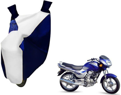 WolkomHome Two Wheeler Cover for TVS(Victor GLX, Blue, White)