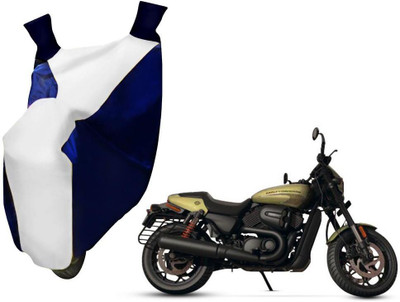 WolkomHome Two Wheeler Cover for Harley Davidson(Blue, White)