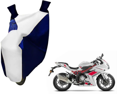 WolkomHome Two Wheeler Cover for DSK Benelli(Blue, White)
