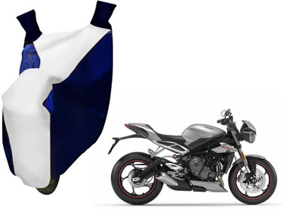 WolkomHome Two Wheeler Cover for Triumph(Blue, White)