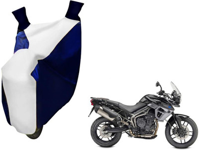 WolkomHome Two Wheeler Cover for Triumph(Trigger, Blue, White)