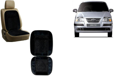 Auto Kite Wooden Bead, Velvet Seating Pad For  Hyundai Santro(Car, Home and Office Black)
