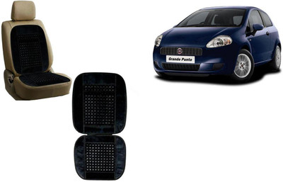Auto Kite Wooden Bead, Velvet Seating Pad For  Fiat Grand Punto(Car, Home and Office Black)