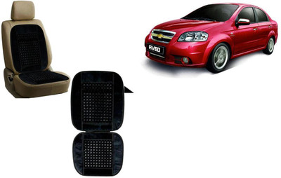 Auto Kite Wooden Bead, Velvet Seating Pad For  Chevrolet Aveo(Car, Home and Office Black)