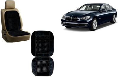Auto Kite Wooden Bead, Velvet Seating Pad For  BMW 7 Series(Car, Home and Office Black)