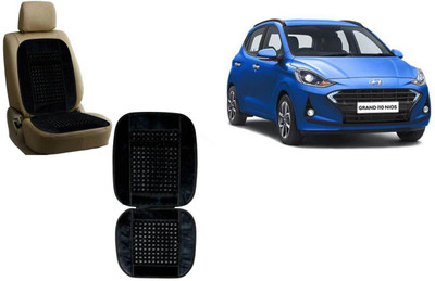 Auto Kite Wooden Bead, Velvet Seating Pad For  Hyundai Grand i10(Car, Home and Office Black)