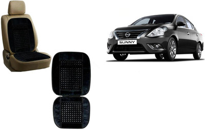Auto Kite Wooden Bead, Velvet Seating Pad For  Nissan Sunny(Car, Home and Office Black)