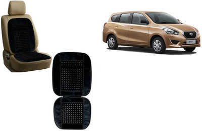 Auto Kite Wooden Bead, Velvet Seating Pad For  Datsun Go(Car, Home and Office Black)