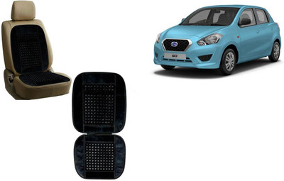Auto Kite Wooden Bead, Velvet Seating Pad For  Datsun Go+(Car, Home and Office Black)