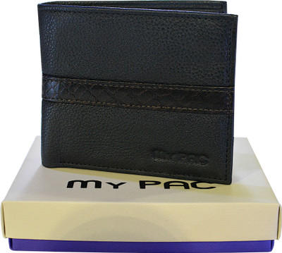 MY PAC db Men Black Genuine Leather Wallet(6 Card Slots)