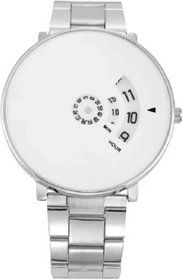 Feston White Dial Stainless Still Belt Analouge Watch PAIDU WHITE DAIL WATCH FOR MEN Analog Watch - For Men