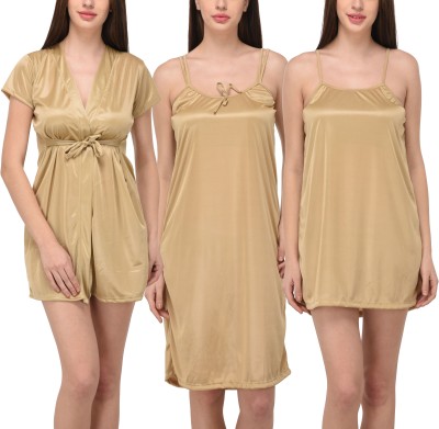 You Forever Women Nighty with Robe(Beige)