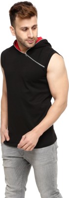 Fascista Solid Men Round Neck Black T-Shirt