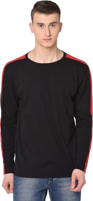 GLITO Solid Men Round Neck Black T-Shirt