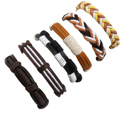 fashion for sure Leather Bracelet Set(Pack of 6)
