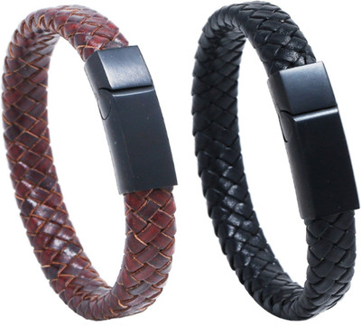 fashion for sure Leather Bracelet Set(Pack of 2)