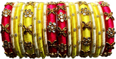 Aafreen-A genuine range Stone, Acrylic, Plastic, Brass, Silk Dori Beads, Zircon Bangle Set(Pack of 18)
